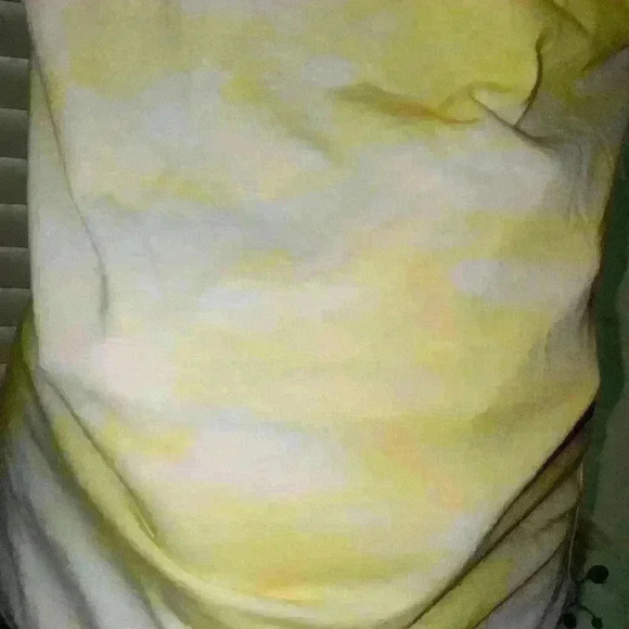 Women's White and Yellow Strapless Super Wide Shoulder Ruffle Top by Man… - Picture 5 of 11